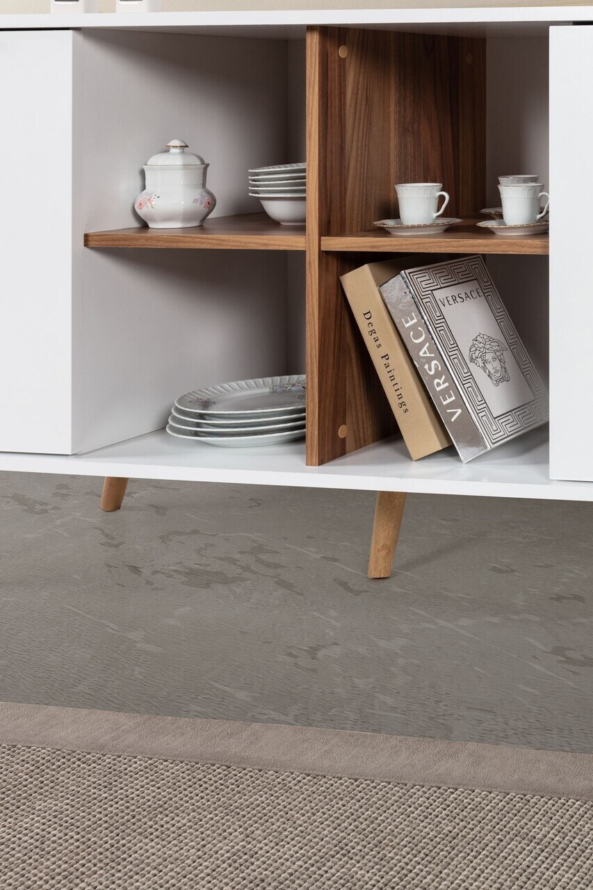 Consola, Hanah Home, Sina 4618, 160x82x44 cm, PAL, Alb/Maro — imaginea 5
