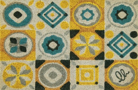 Covoras de intrare, Olivo Tappeti, Joy 13, Square, 40 x 60 cm, fibra cocos, multicolor