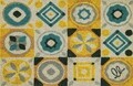 Covoras de intrare, Olivo Tappeti, Joy 13, Square, 40 x 60 cm, fibra cocos, multicolor