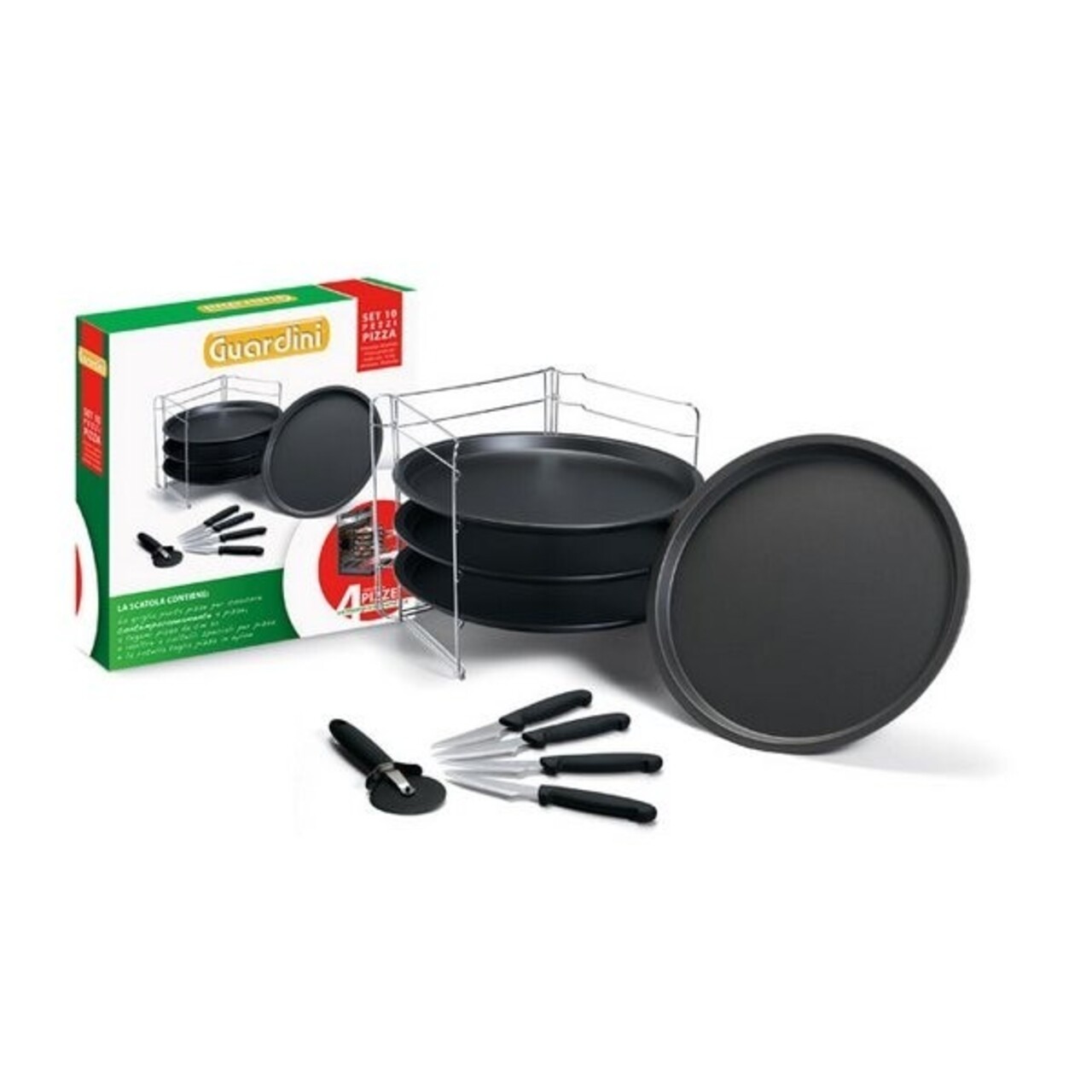 Set Pentru Copt Pizza, Guardini, 10 Piese, Otel Hi-Top