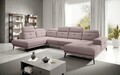 Coltar stanga 6 locuri ELTAP, LT-101GO, Bretan, 350x205x107 cm, lemn/poliester, roz deschis