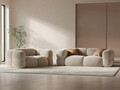 Canapea 3 locuri, Loretto, Cosmopolitan Design, 210x100x68 cm, catifea, bej deschis