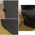 Canapea extensibilă cu 2 locuri, Futon, 859FTN2875, Metal , Gri inchis