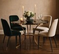 Masa dining Shanty, Mauro Ferretti, 100x80 cm, fier/sticla, auriu/negru