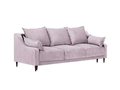 Canapea extensibila, Freesia, Mazzini Sofas, 3 locuri, cu lada de depozitare, 215x94x90 cm, catifea, lavanda