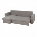 Coltar extensibil reversibil Oslo Grey Blue Flower Bedora, cu lada de depozitare, 247x148x78 cm