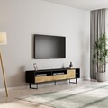 Comoda TV, Inarch, Luga, Negru / Stejar