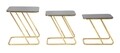 Set 3 masute Simple, Mauro Ferretti, 44x50.5x55.5 cm, fier, negru/auriu