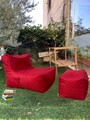 Set fotolii tip puf (2 piese), Pufito, 535PFT1211, Poliester, Rosu