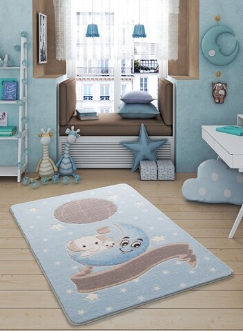 Covor Moonlight – Light Blue, Confetti, 100×150 cm, poliamida, multicolor 100X150