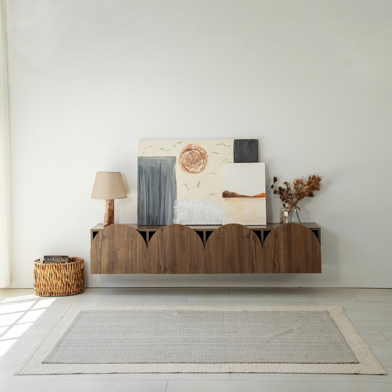 Comoda TV, Neostill, Mesta Walnut, 180x35x35 cm, Cadru: PAL MELAMINAT 100%., Maro - 2 | YEO