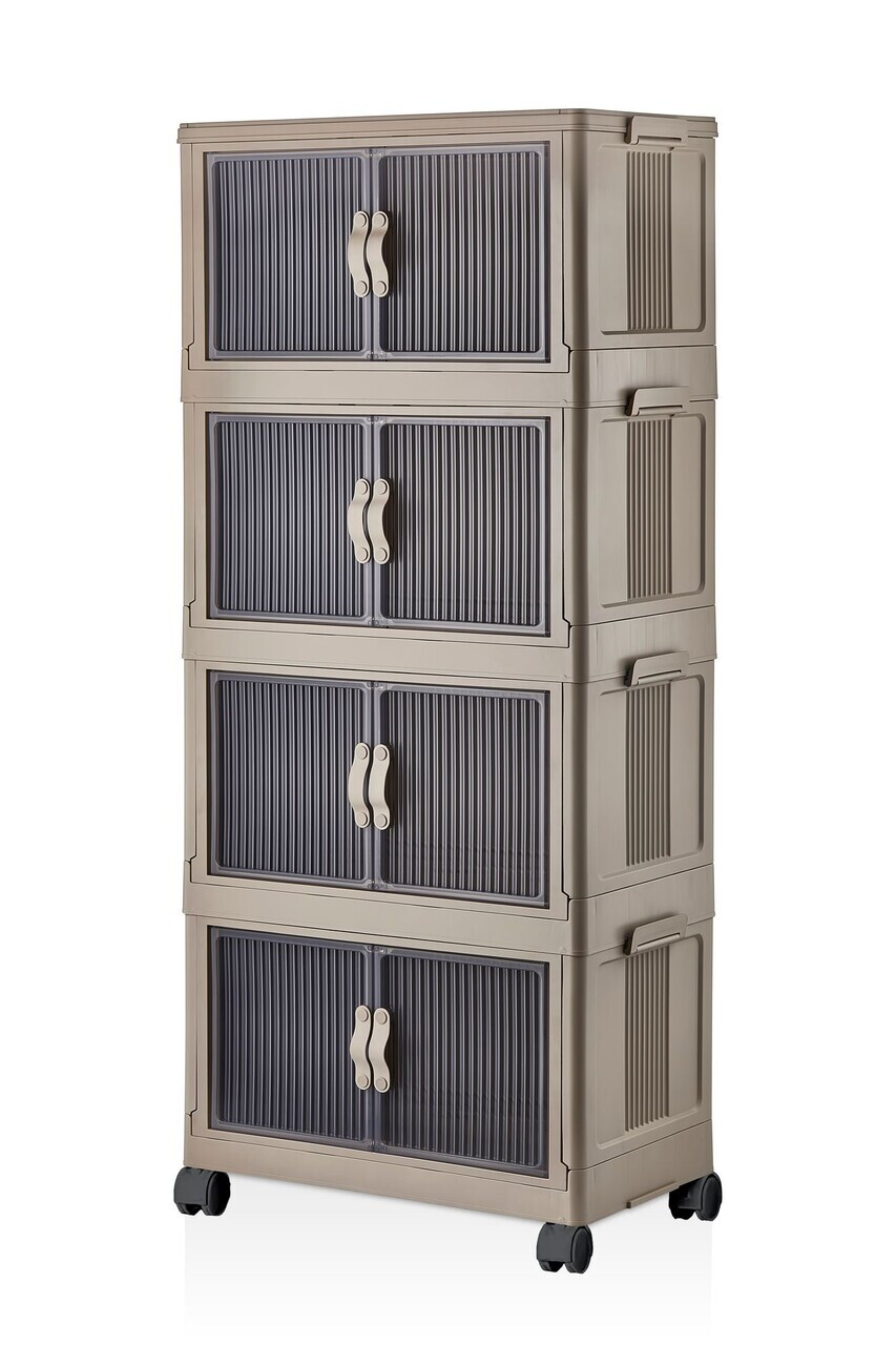 Dulap multifunctional, Hanah Home, Lavine 127, 56x127x56 cm, PLASTIC, Albastru deschis — imaginea 6