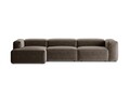 Coltar stanga 4 locuri, Bergamo, Cosmopolitan Design, 344x152x70 cm, tesatura structurata, cappuccino