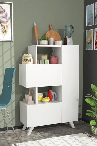 Dulap multifunctional, coraline, bambalina, 80x122x31.5 cm, alb