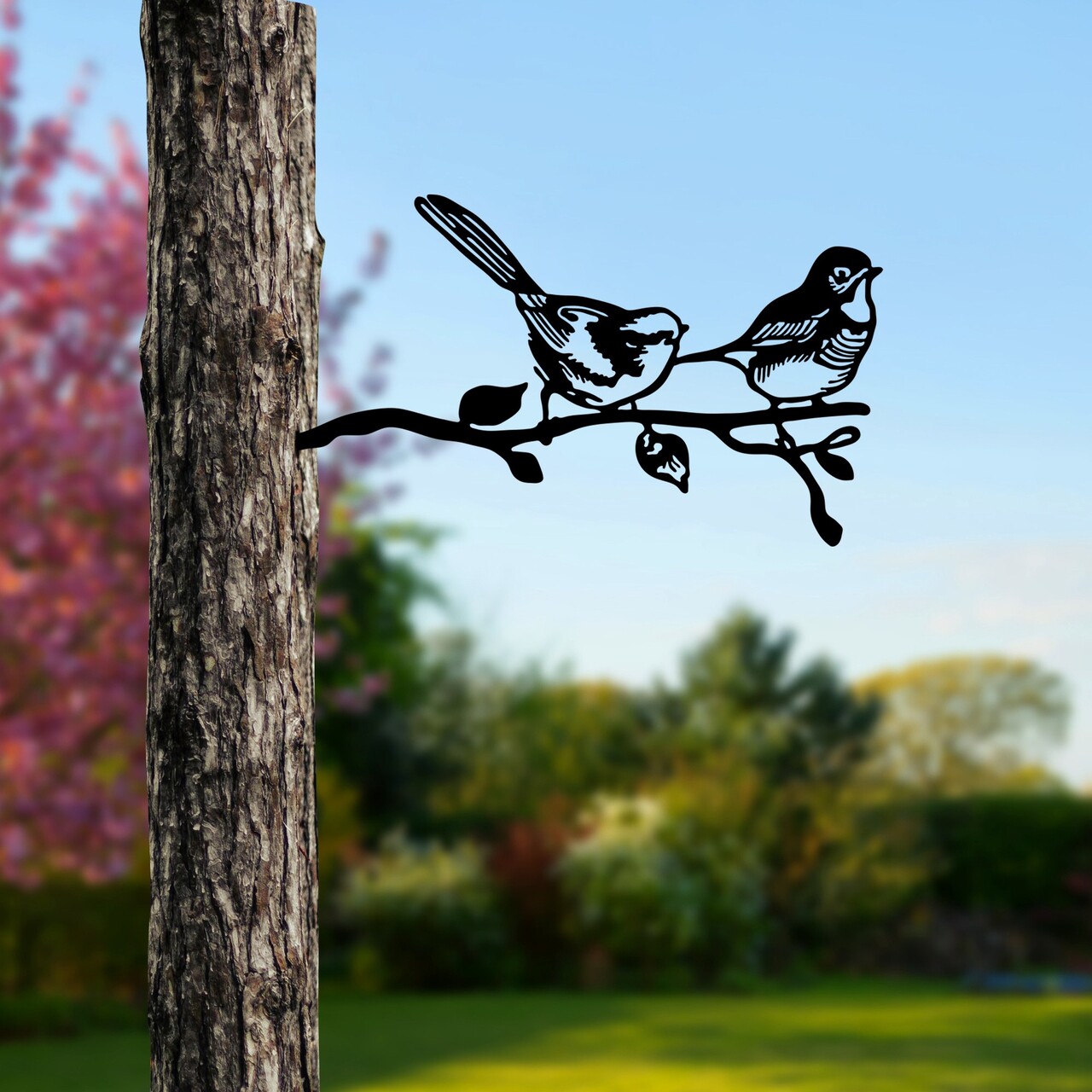 Obiect decorativ de grădină, Bird On The Branch 04, 50x26 cm, Negru - view 3
