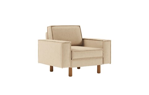 Fotoliu, Atelier del Sofa, 918CMF1183, Cadru: 100% OȚEL, Nisip / Nuc