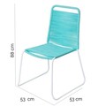 Scaun pentru gradina Antea Light Legs, 53 x 53 x 88 cm, otel/sfoara, turcoaz