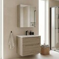 Set Dulap de Baie cu Chiuvetă și Oglindă (2 Piese), Hanah Home, Messina 65 v2, Stejar