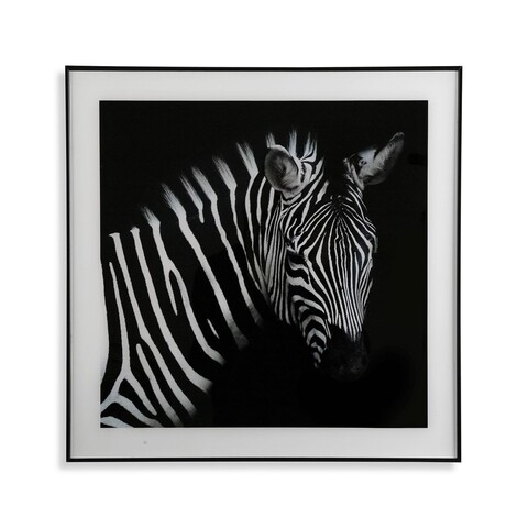 Poza Tablou decorativ din sticla Zebra Profile, Versa, 50x50 cm