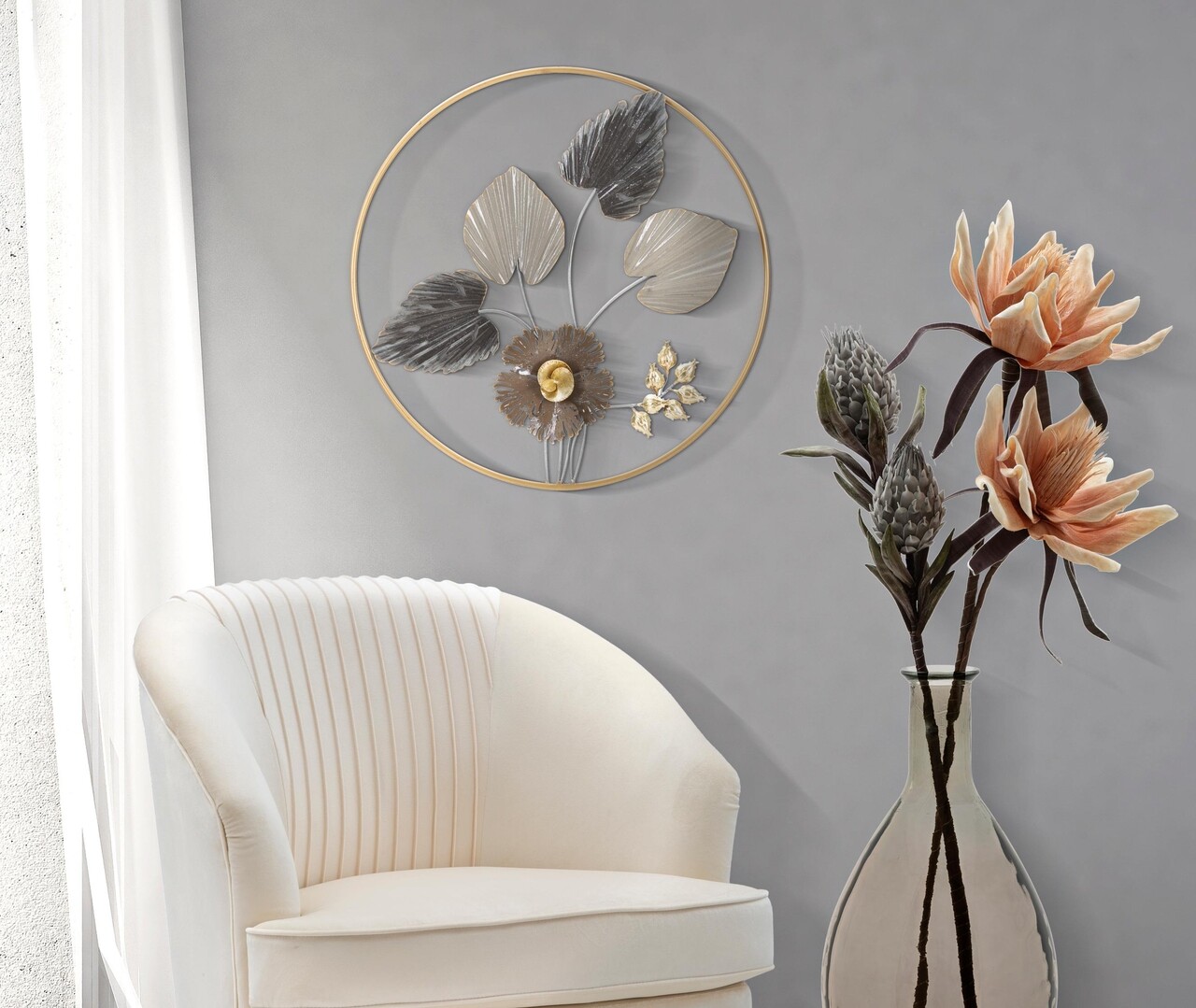 Decoratiune de perete Rod, Mauro Ferretti, Ø 65.4 cm, fier, multicolor - 1 | YEO