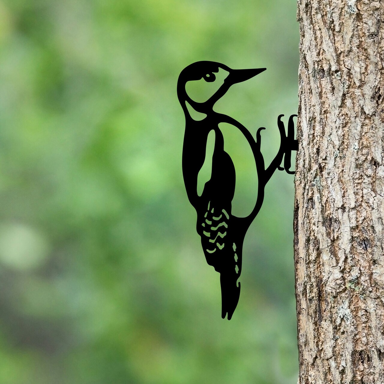 Obiect decorativ de grădină, Bird On The Branch 01, 18x30 cm, Negru