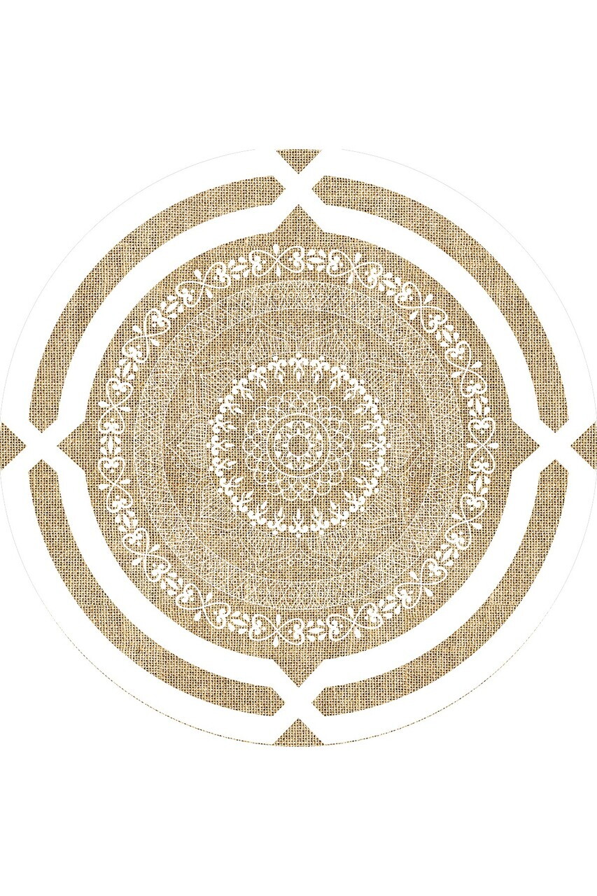 Covor, Yuvarlak-0000301-002, 100x100 cm, Poliester, Alb — imaginea 2