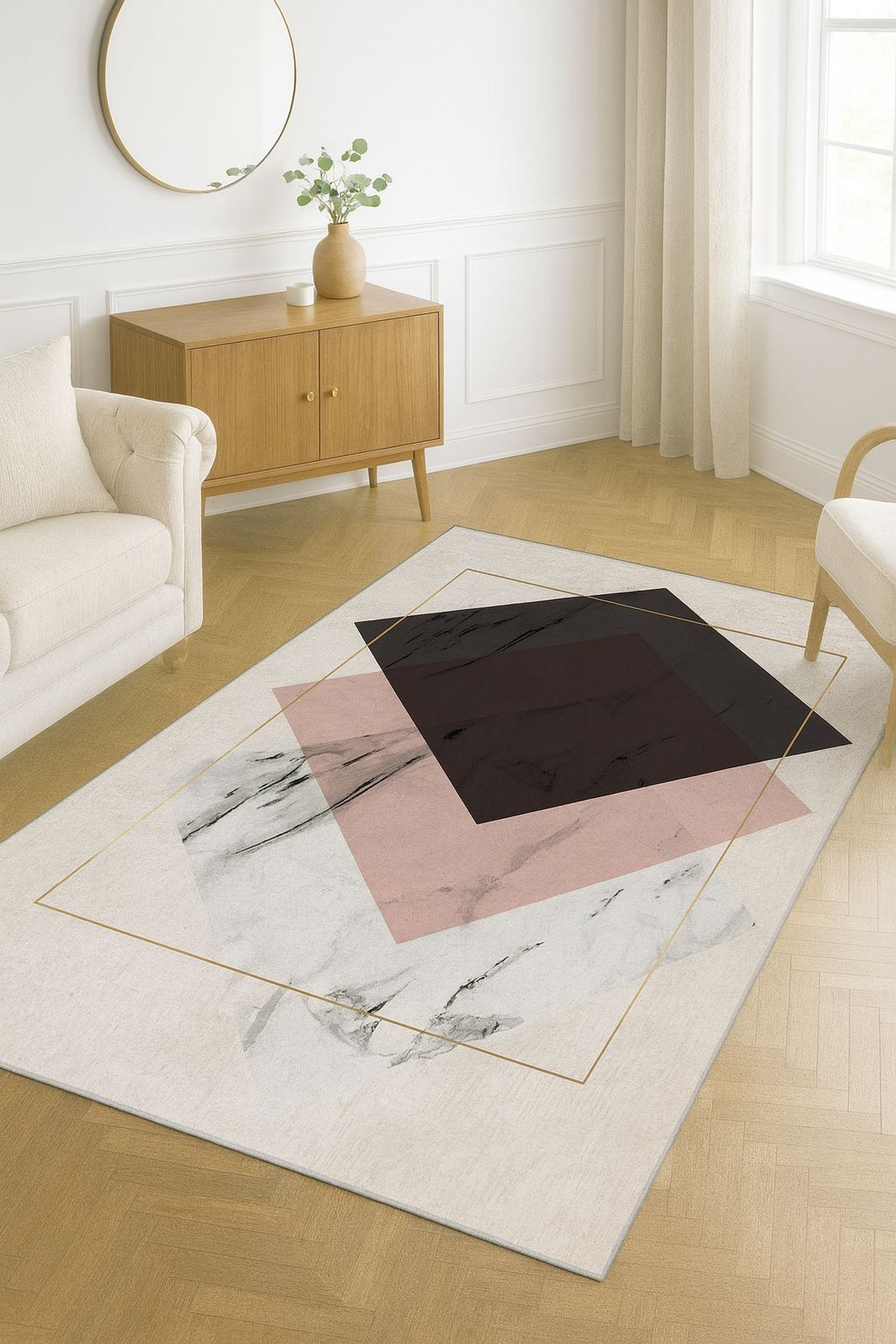 Covor, HM-CRP25-6, 100x140 cm, Poliester, Multicolor