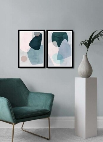 Set 2 tablouri decorative, Alpha Wall, Doze of Color, 36×51 cm 36x51