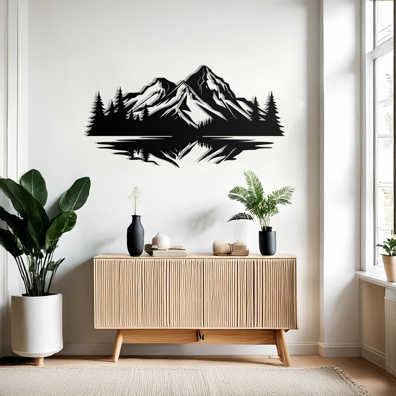 Decoratiune de perete, DCV-1061-MT, Dimensiune: 70 x 50 cm, Negru — imaginea 3