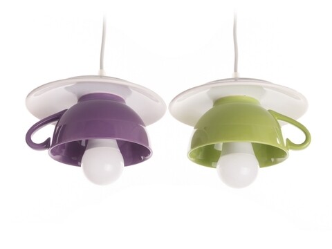 Lustra afternoon tea, deco republic, e27, 2x60w, ceramica, verde/mov