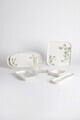 Set de mic dejun, Hermia, 208PEK1104, Portelan, Platou cu măsline: 25 cm (2 bucăți), Alb/Verde