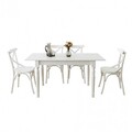 Set masa extensibila si 4 scaune, Fairfax, Albero27, Lemn de fag , Alb