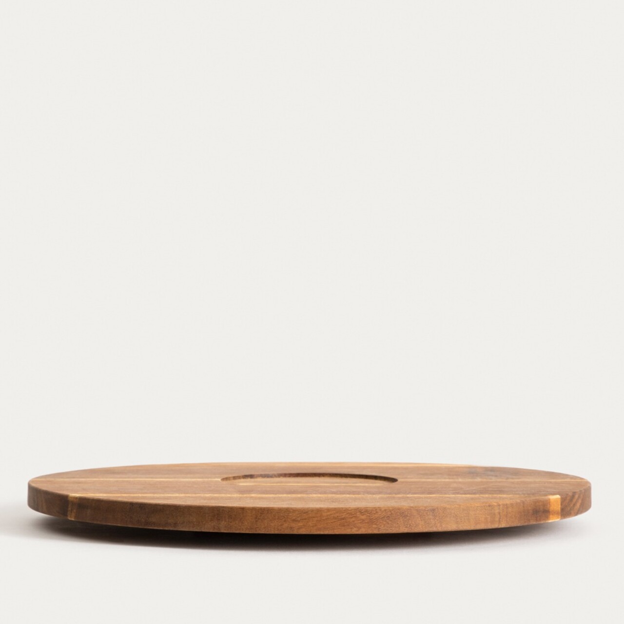 Platou servire si bol Fresca, Homla, 35x1.5 cm, lemn/ceramica, natur/negru - imagine 3