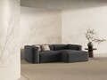 Coltar dreapta 2 locuri, Bergamo, Cosmopolitan Design, 244x152x70 cm, tesatura structurata, grafit
