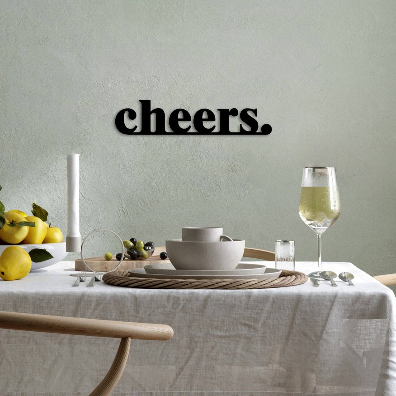 Decoratiune de perete, Cheers, Dimensiune: 70 x 16 cm, Negru - view 3
