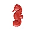 Platou calut de mare, Tognana, Seahorse, 15 x 31 cm, ceramica glazurata, rosu