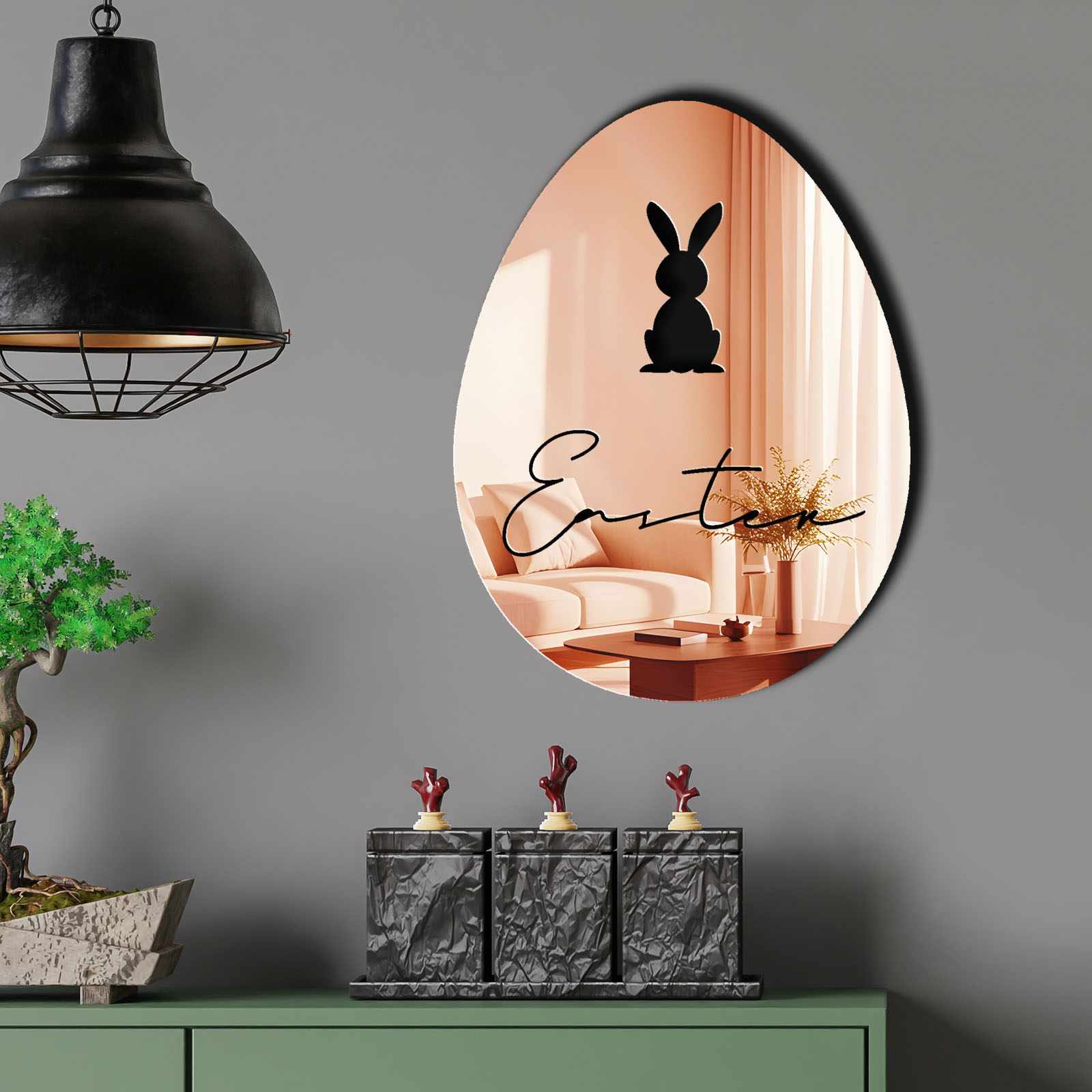 Oglinda decorativa, EAS006ROSEGOLD, Baza din 100% EVA (Grosime: 10 mm), Auriu roz