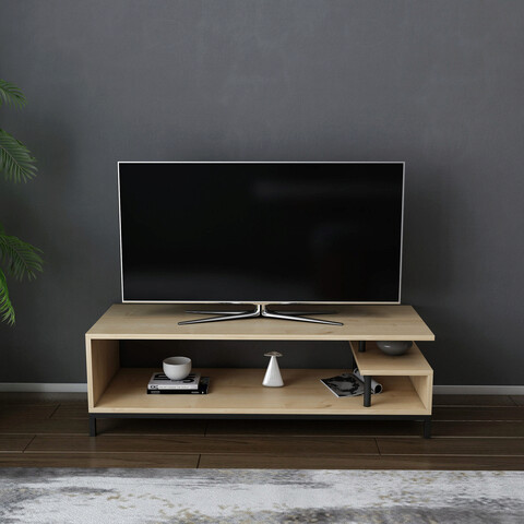 Comoda tv, retricy, reilly, 120x44.6x37.6 cm, pal, negru / stejar