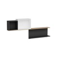 Raft de perete, Arnetti, Akser, 180x80 cm, PAL, Pin Atlantic / Antracit / Alb