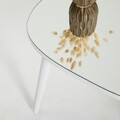 Masuta de cafea, Neostill, Gusto, 75x38x55 cm, Sticla temperata , Alb
