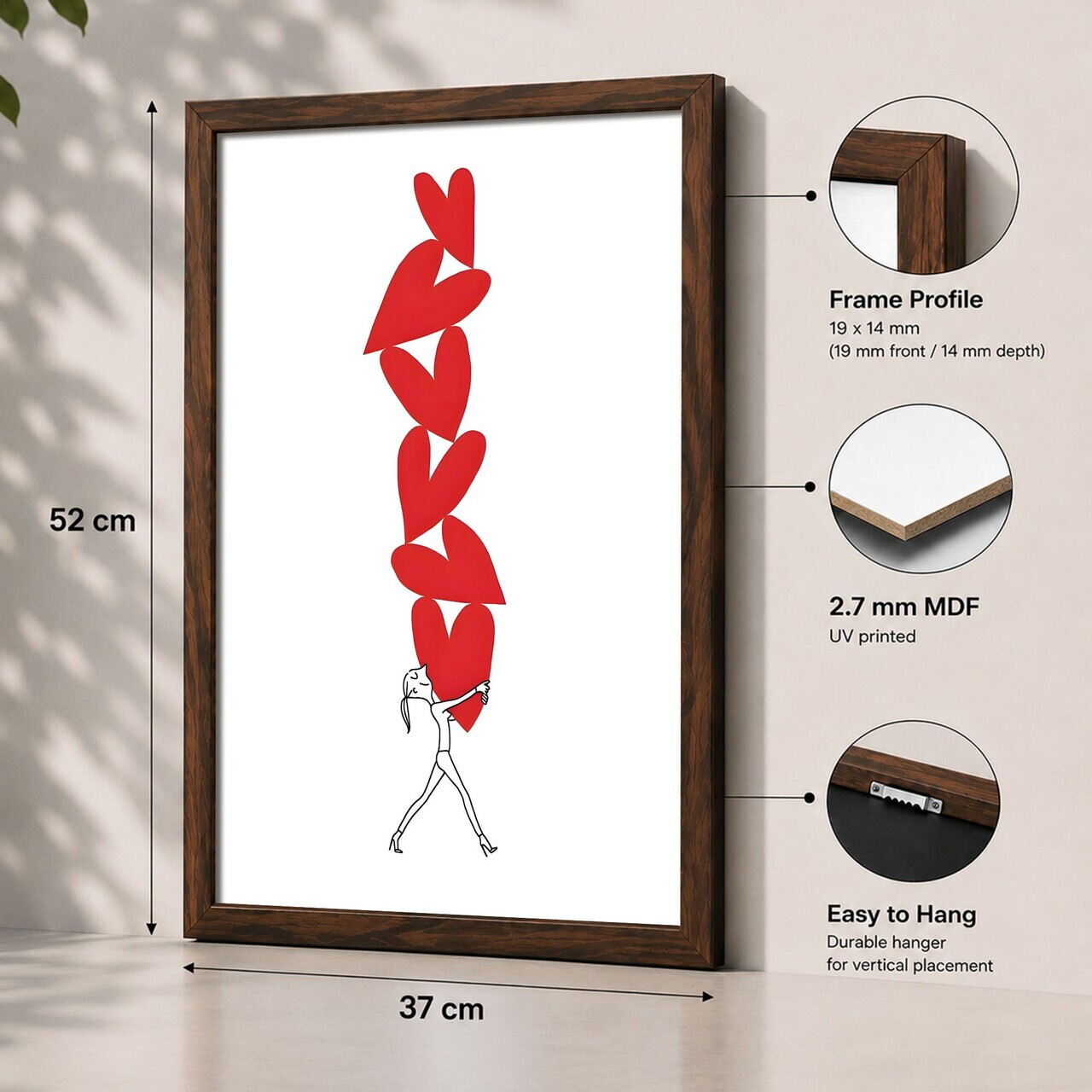 Tablou decorativ, 3752KACT-040, Fundal: 100% MDF (Grosime: 2,7 mm) Vopsire: Imprimare UV, Multicolor — imaginea 2