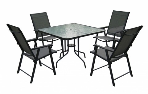 Set mobilier de gradina Soria, Heinner, 5 piese, otel/sticla gradina