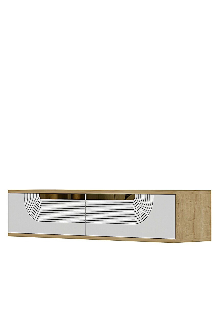 Dulap, Hanah Home, Meyra 120, 120x25.5x29.6 cm, Stejar Safir / Alb / Auriu — imaginea 4