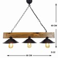 Lustra, Lustro, 806ALD1512, Lemn masiv de pin, Nuc / Negru