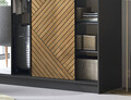 Dulap pentru haine cu oglinda ELTAP, Marrphy III, 180x60x220 cm, MDF/ABS, negru/maro