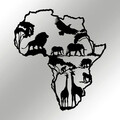 Decoratiune de perete, African 2, metal, 52 x 57 cm, negru