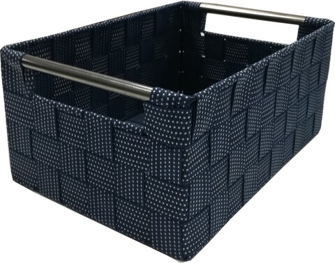 Cos depozitare, Compactor, Toronto, 25 x 17 x 10 cm, textil, albastru/gri