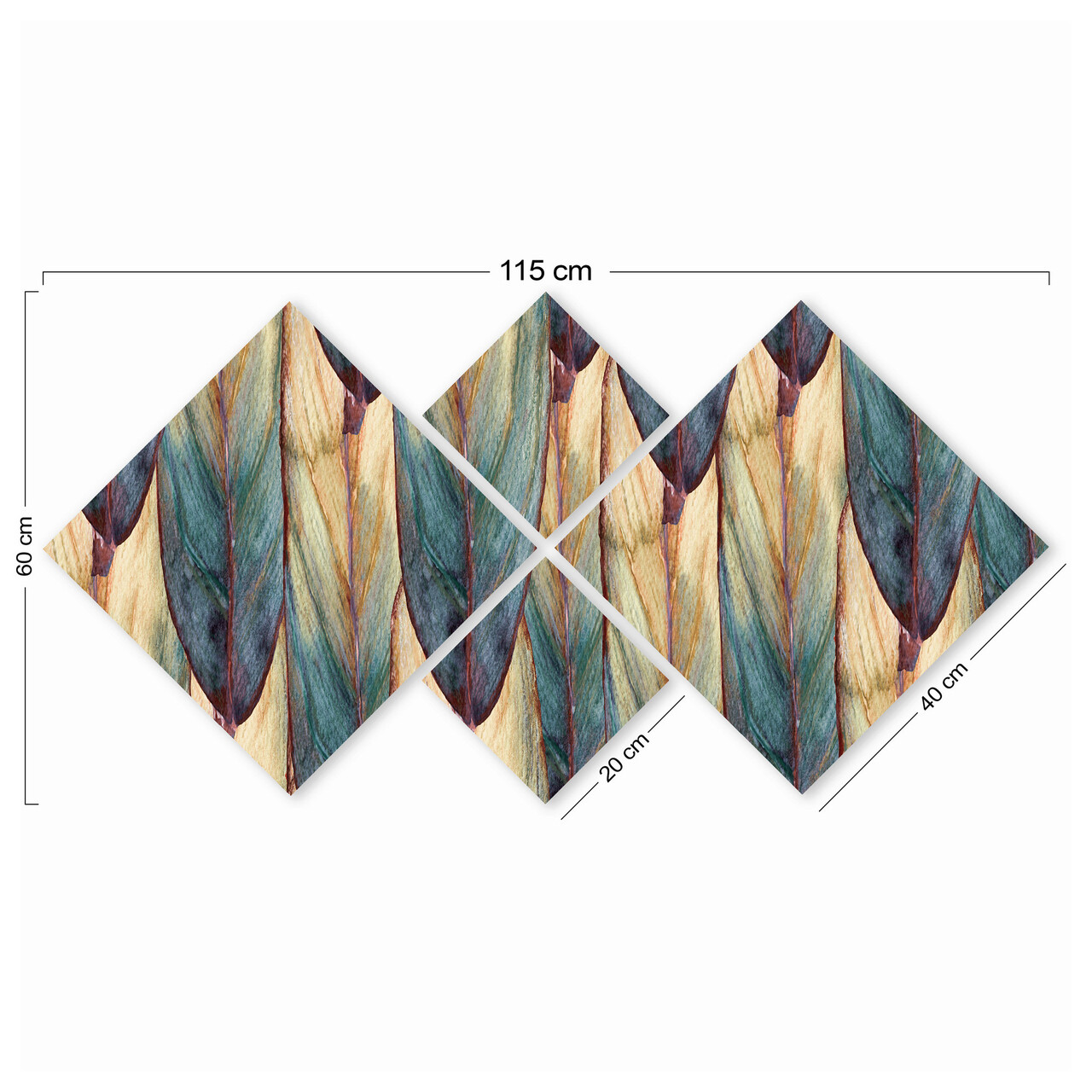 Set 4 tablouri decorative, 4MDF1711530928, MDF, Imprimat UV, Multicolor - 2 | YEO