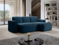 Coltar dreapta 4 locuri ELTAP, Ume, 287x190x88 cm, lemn/poliester, albastru/gri inchis