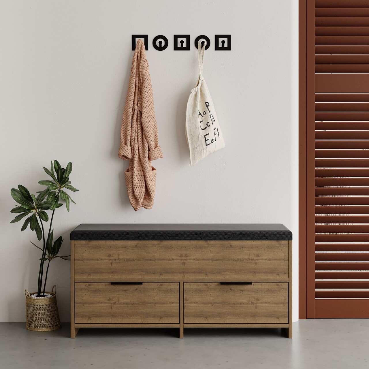 Pantofar Decortie Cove Shoe Bench 106x50x34 cm PAL Maro